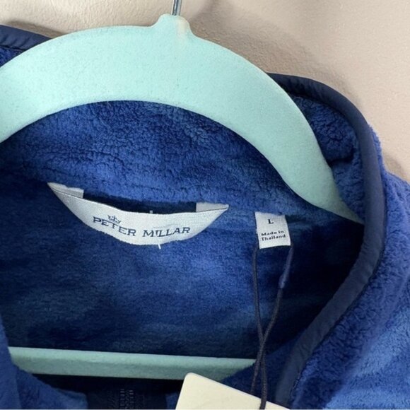 Peter Millar Crown Micro Shearling Fleece Vest Atlantic Blue camo print L NWT - Picture 5 of 7